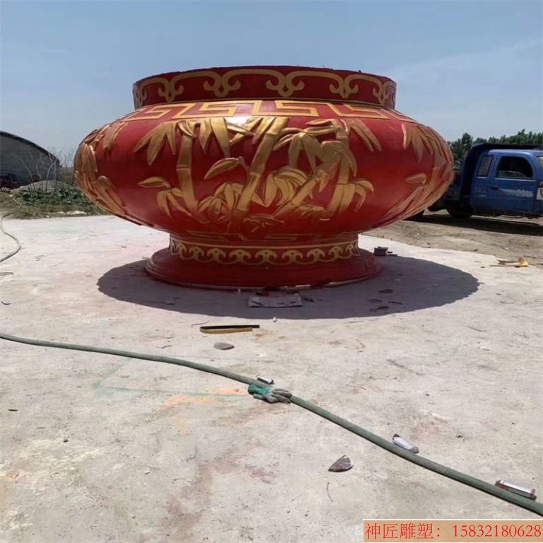 玻璃钢大花篮雕塑,花篮雕塑定做3