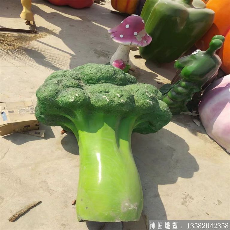 菜花雕塑 玻璃钢蔬菜雕塑